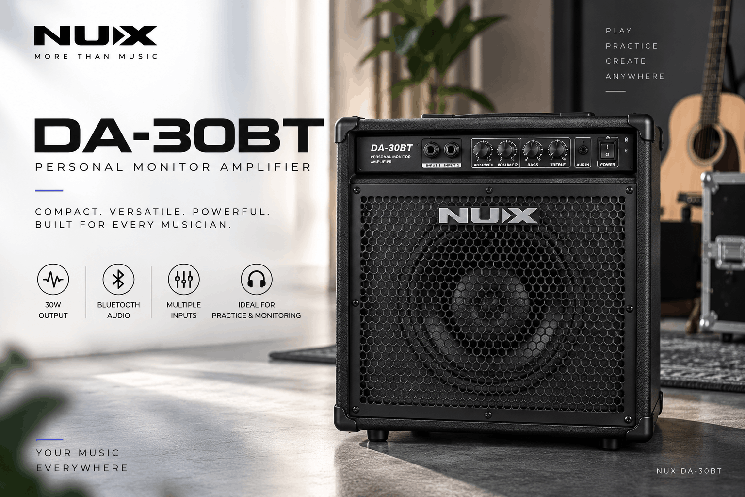 NUX DA-30BT 30W Personal Monitor Amplifier with Bluetooth