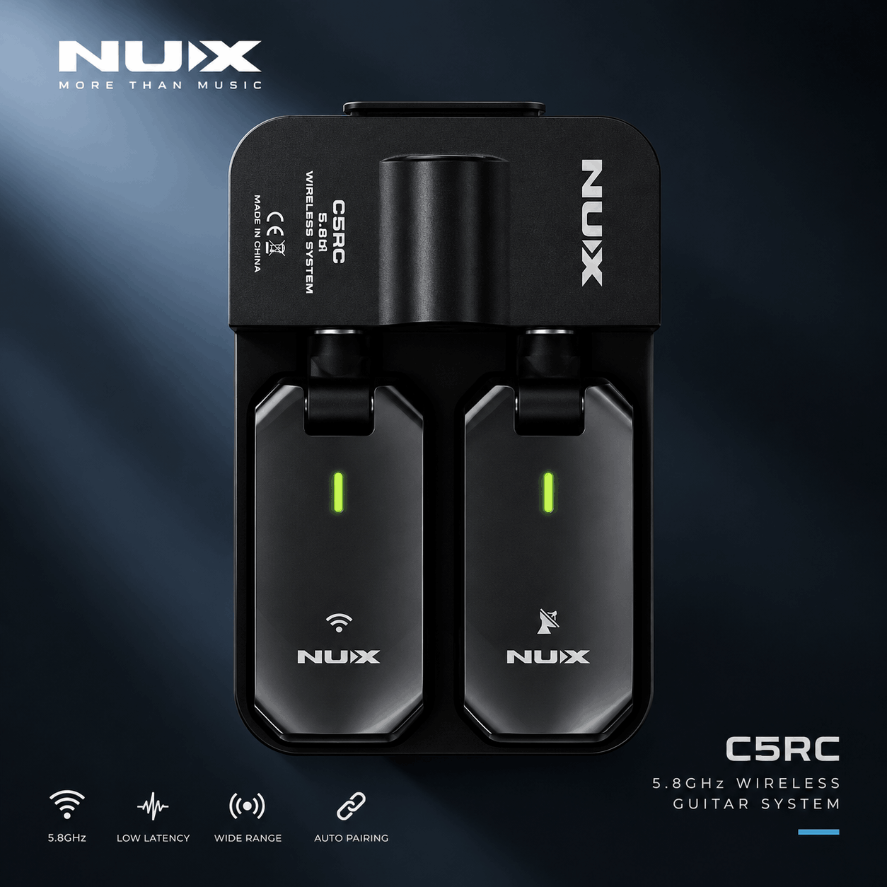 NUX C-5RC 5.8GHz Guitar Wireless System with Charging Case
