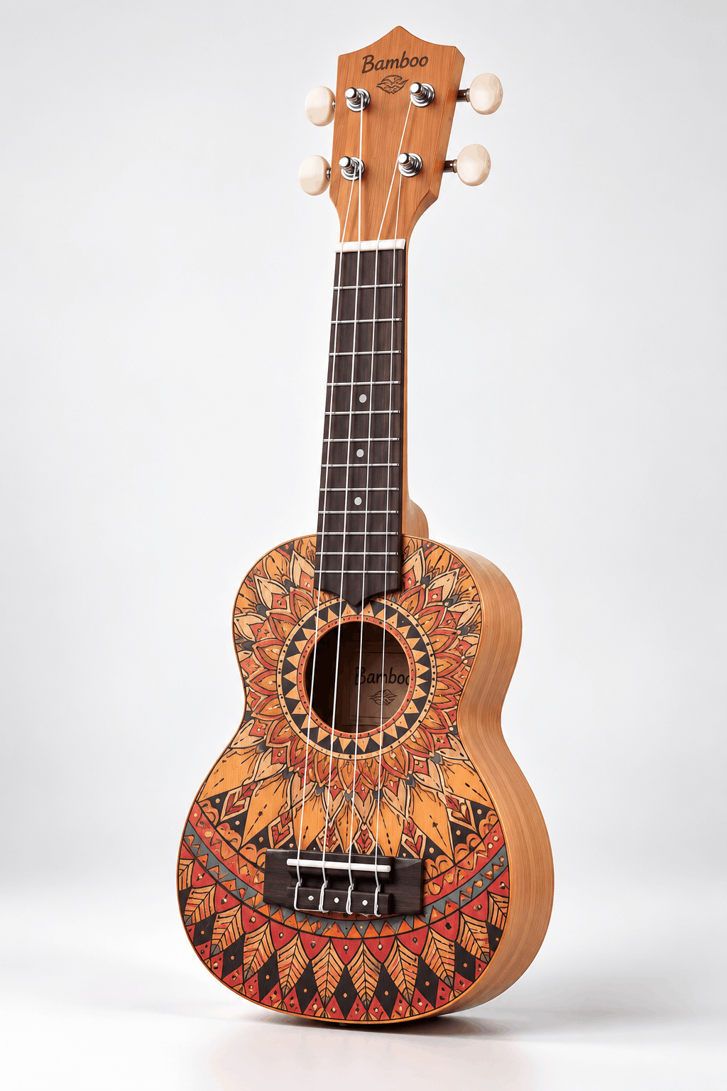 Bamboo U-23 Summer Mandala Line Soprano Ukulele with Bag